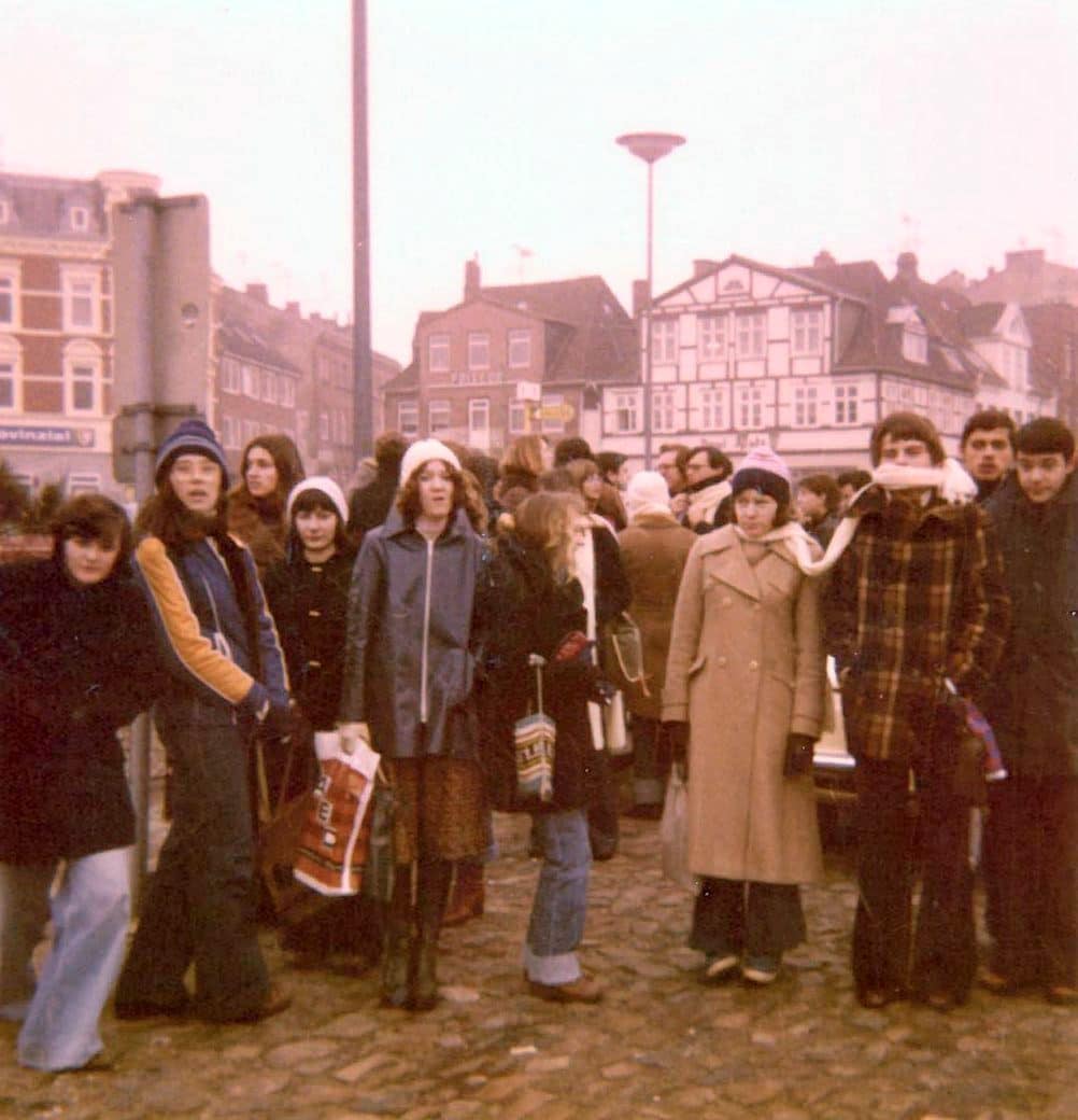 1977 groupe de lycéens vierzonnais à Rendsburg